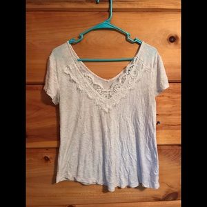 Cream Lace V-neck